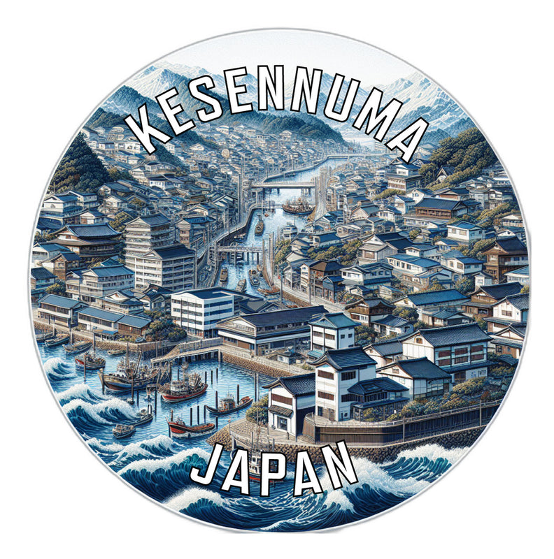 Kesennuma Japan Souvenir Die Cut Flat Magnet 6-Inch