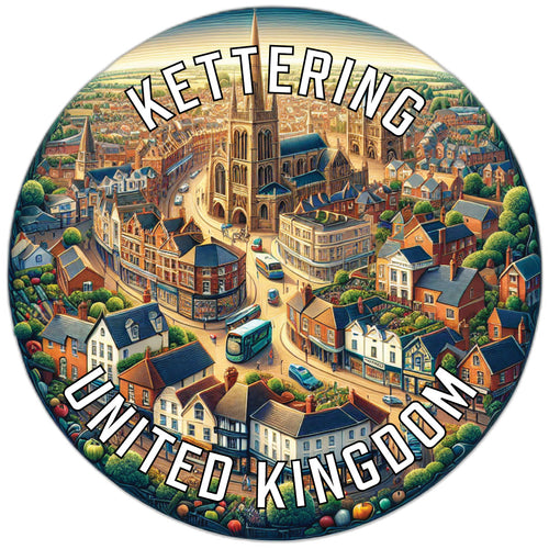 Kettering United Kingdom Souvenir Die Cut Flat Magnet 6-Inch