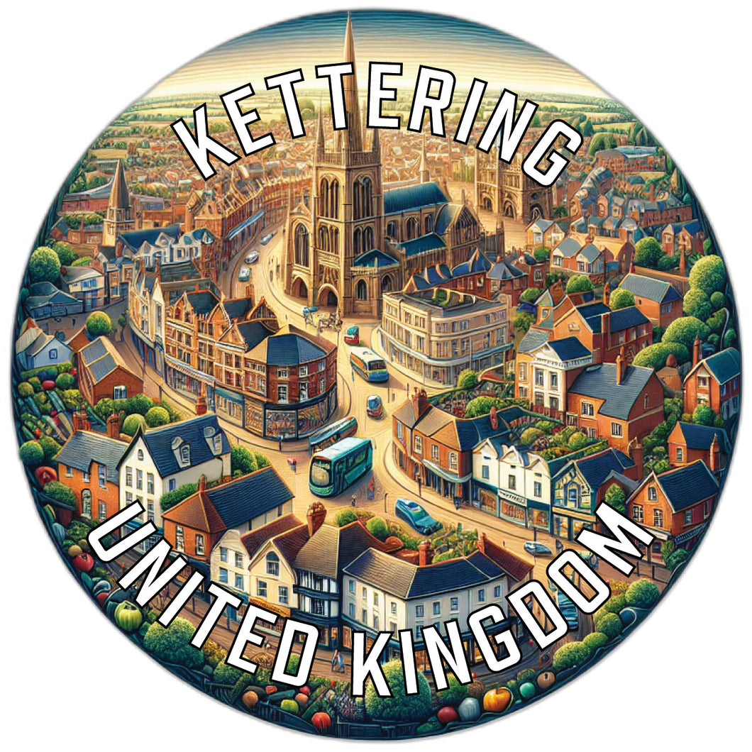 Kettering United Kingdom Souvenir Die Cut Flat Magnet 6-Inch