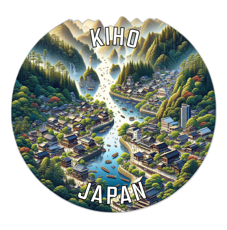 Kiho Japan Souvenir Die Cut Flat Magnet 3-Inch