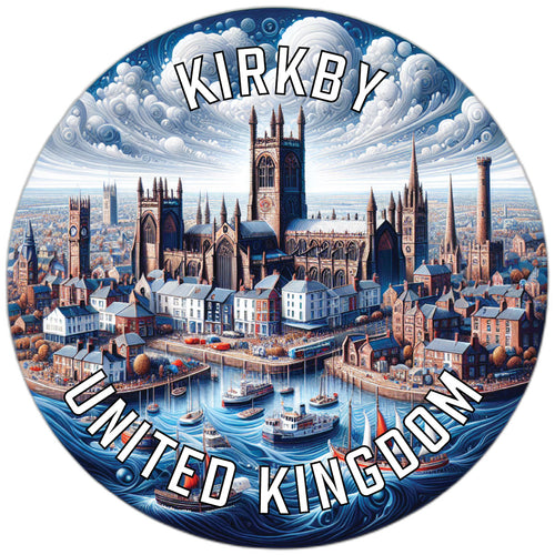 Kirkby United Kingdom Souvenir Die Cut Flat Magnet 2-Inch