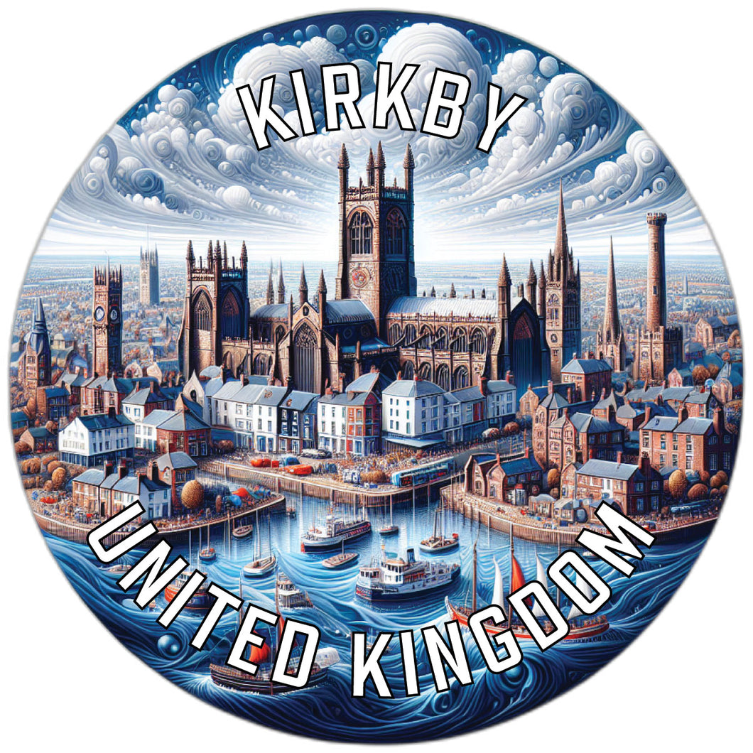 Kirkby United Kingdom Souvenir Die Cut Flat Magnet 2-Inch