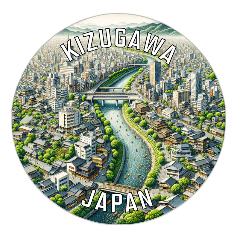 Kizugawa Japan Souvenir Die Cut Flat Magnet 2-Inch