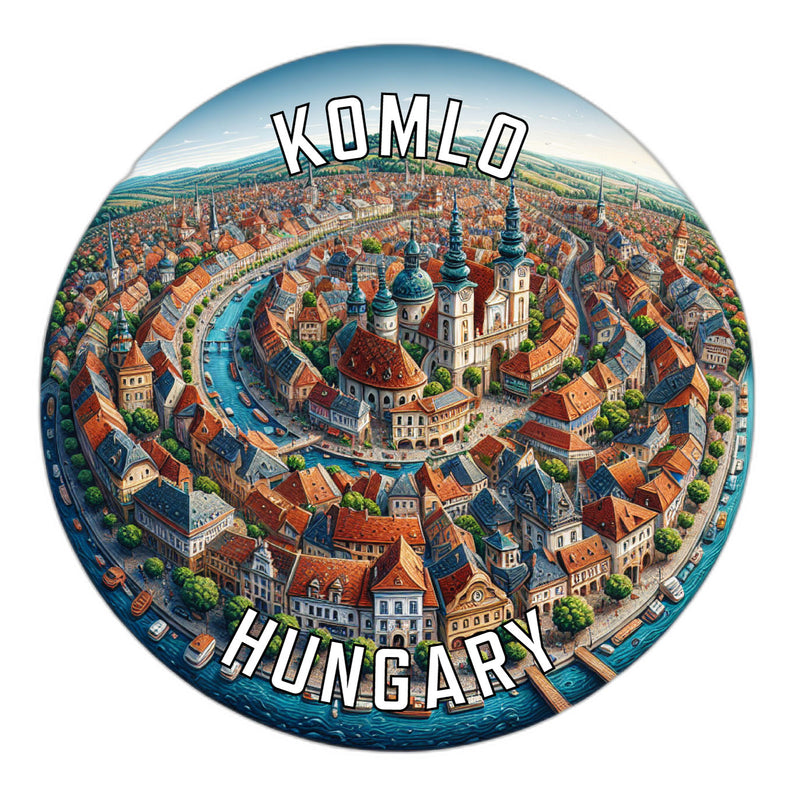 Komlo Hungary Souvenir Die Cut Flat Magnet 2-Inch