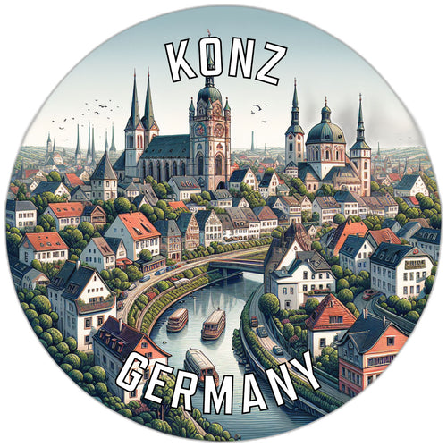 Konz Germany Souvenir Die Cut Flat Magnet 2-Inch