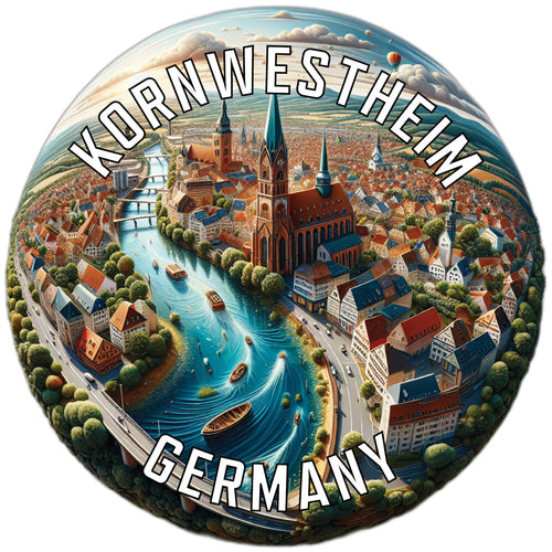 Kornwestheim Germany Souvenir Die Cut Flat Magnet 2-Inch