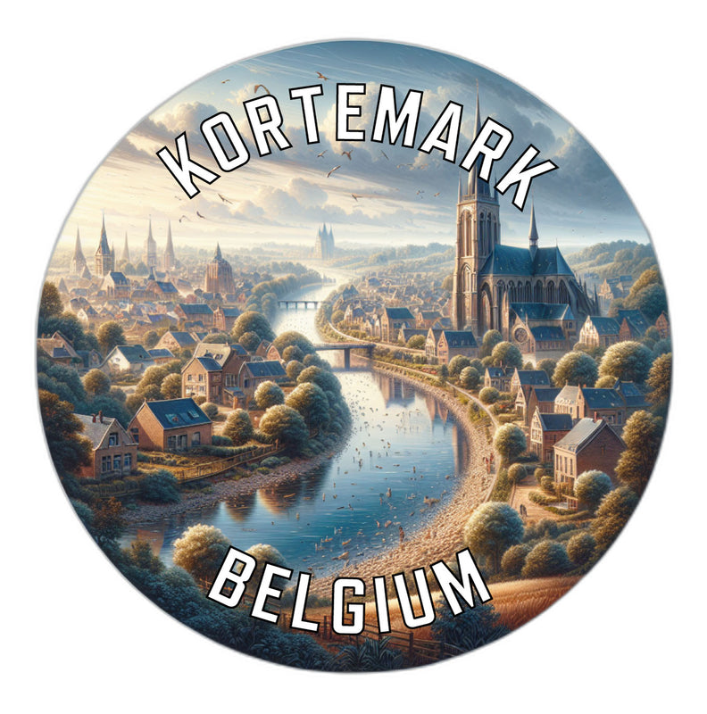 Kortemark Belgium Souvenir Die Cut Flat Magnet 6-Inch