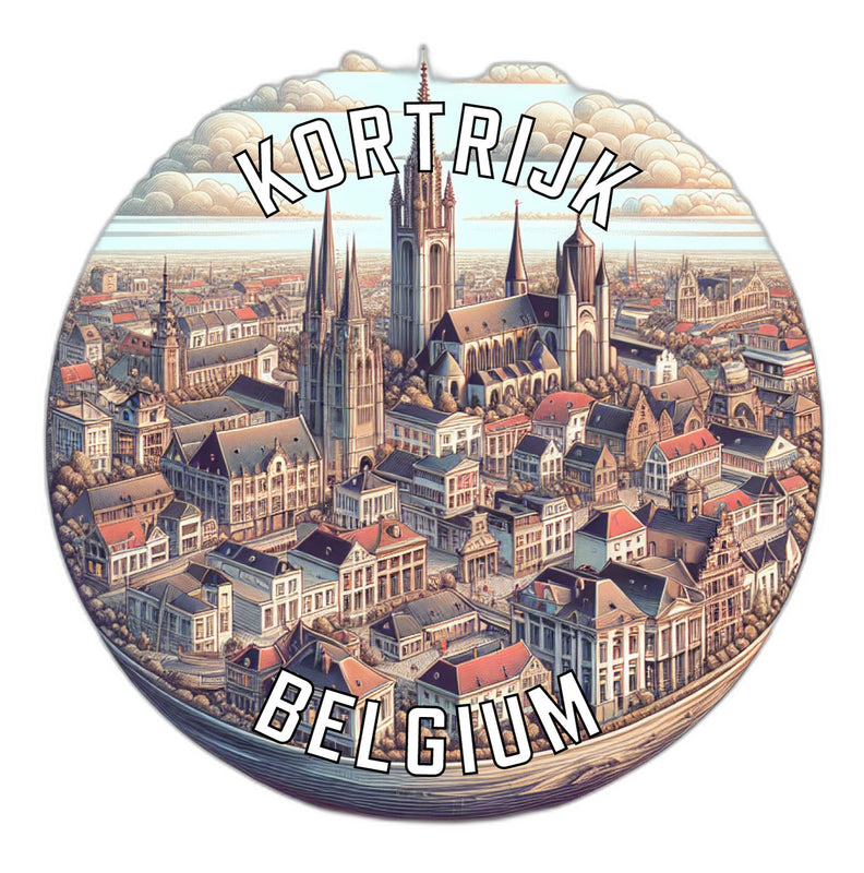Kortrijk Belgium Souvenir Die Cut Flat Magnet 6-Inch