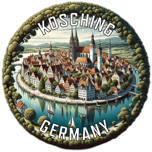 Kosching Germany Souvenir Die Cut Flat Magnet 2-Inch