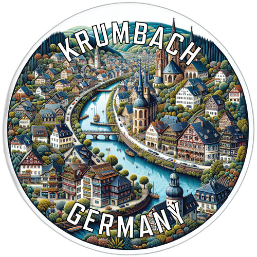 Krumbach Germany Souvenir Die Cut Flat Magnet 2-Inch