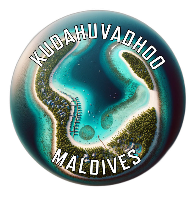 Kudahuvadhoo Maldives Souvenir Die Cut Flat Magnet 2-Inch