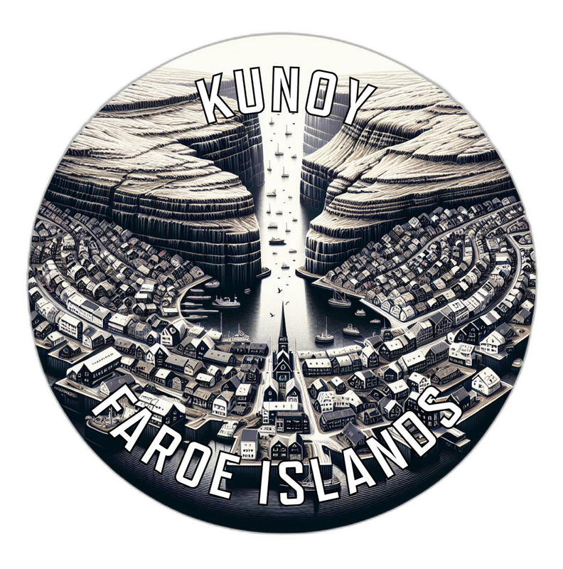 Kunoy Faroe Islands Souvenir Die Cut Flat Magnet 3-Inch