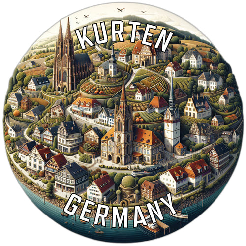 Kurten Germany Souvenir Die Cut Flat Magnet 6-Inch