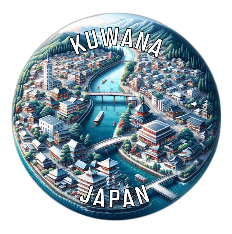 Kuwana Japan Souvenir Die Cut Flat Magnet 2-Inch