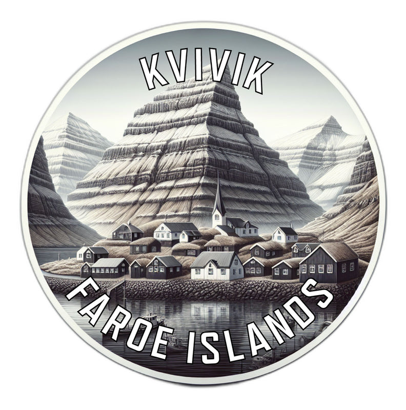 Kvivik Faroe Islands Souvenir Die Cut Flat Magnet 2-Inch