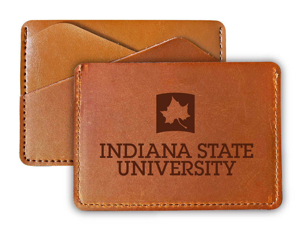 Indiana State University Leather Card Holder Wallet Officially Licensed Collegiate Product 
