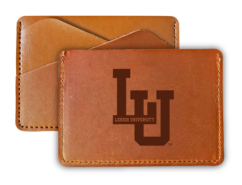 Lehigh University Mountain Hawks Leather Card Holder Wallet Officially Licensed Collegiate Product 