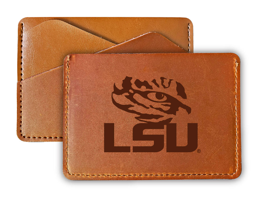 LSU Tigers Leather Card Holder Wallet Officially Licensed Collegiate Product