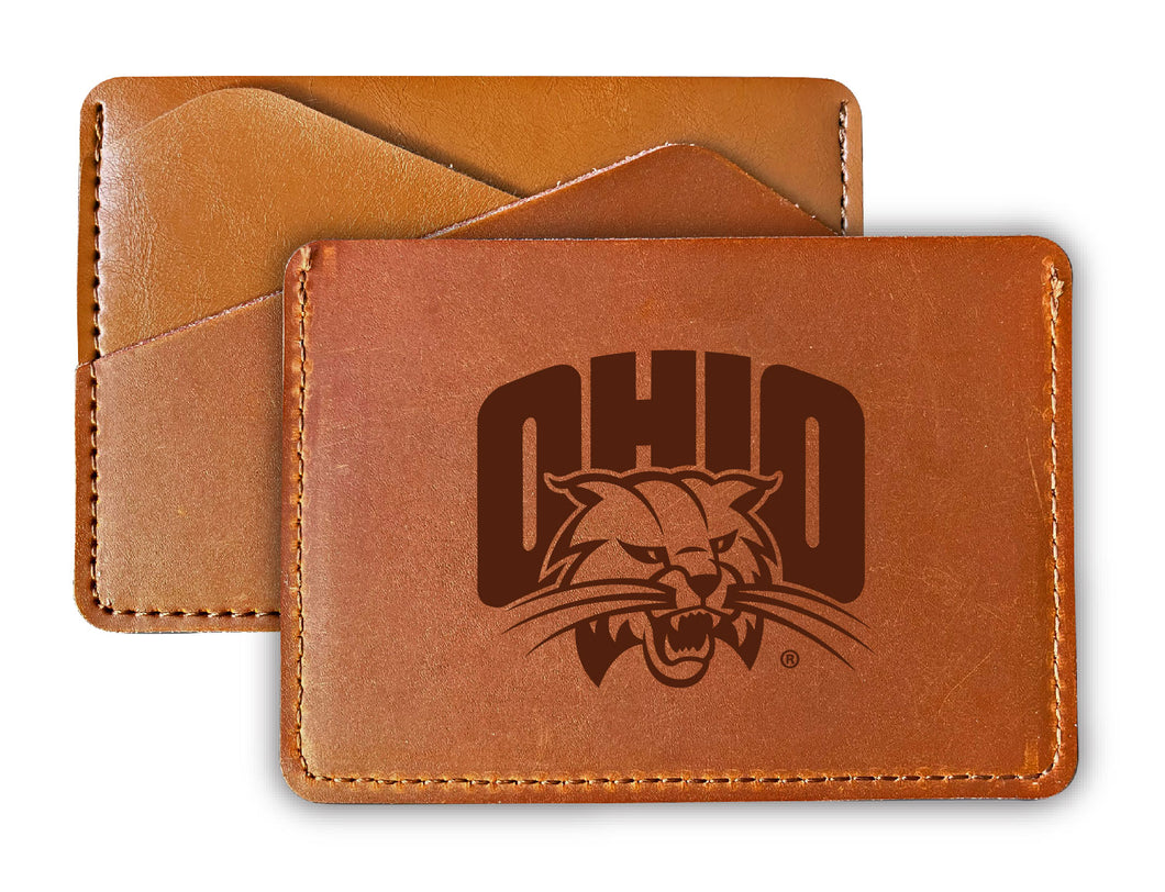 Ohio University Leather Card Holder Wallet Officially Licensed Collegiate Product 