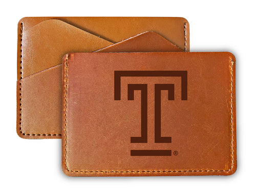 Temple University Leather Card Holder Wallet Officially Licensed Collegiate Product 