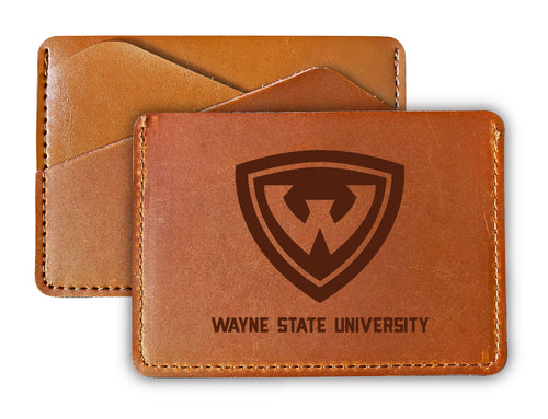 Wayne State Leather Card Holder Wallet Officially Licensed Collegiate Product 