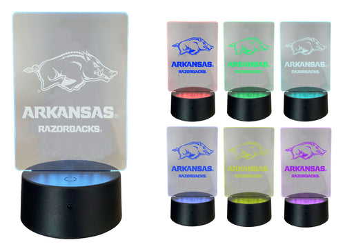 Arkansas Razorbacks Acrylic Color Changing LED Night Light with Remote and USB plug in Officially Licensed Collegiate Product Single