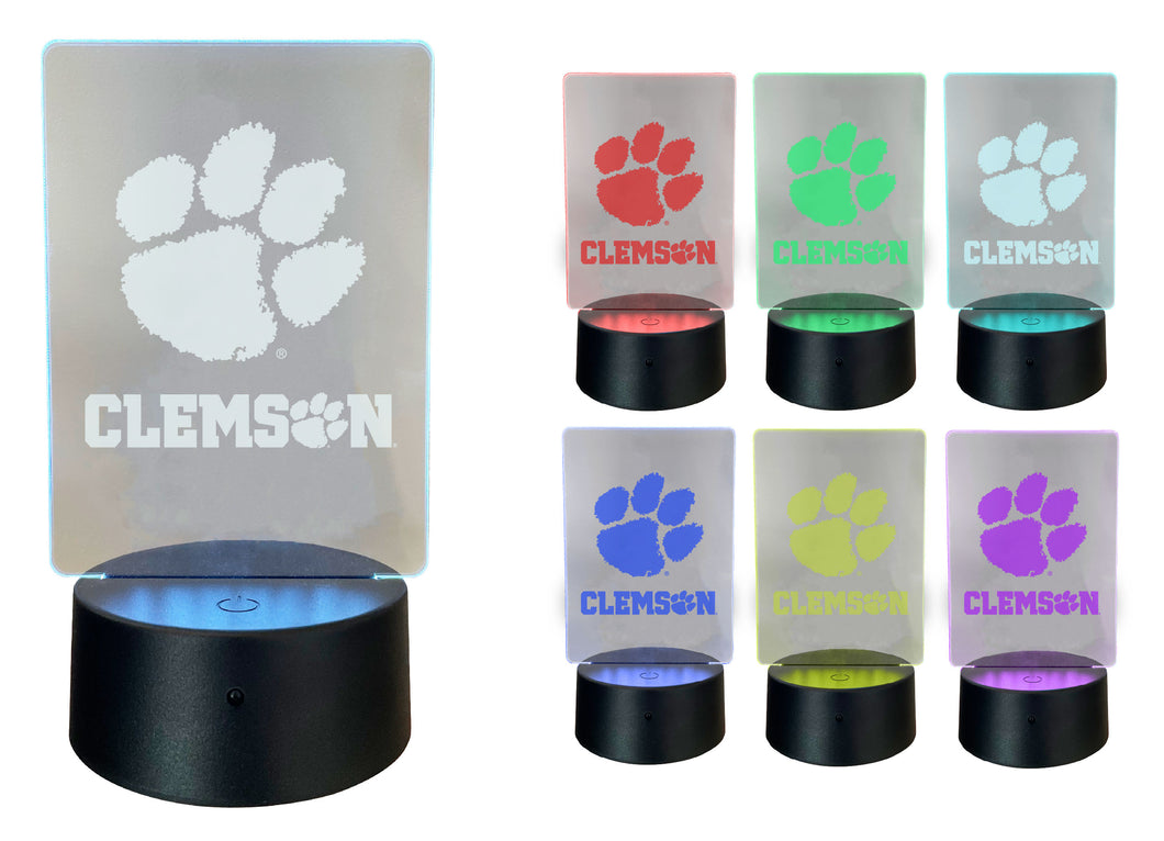 Clemson Tigers Acrylic Color Changing LED Night Light with Remote and USB plug in Officially Licensed Collegiate Product 4-Pack