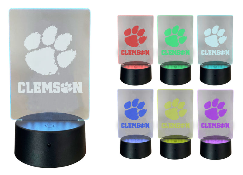 Clemson Tigers Acrylic Color Changing LED Night Light with Remote and USB plug in Officially Licensed Collegiate Product 4-Pack