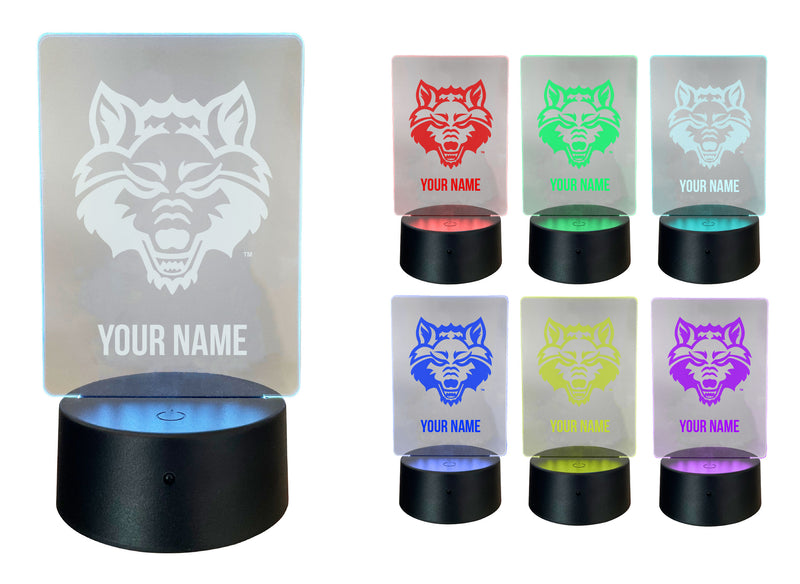 Arkansas State Officially Licensed Acrylic LED Night Light with Remote and USB Plug in 