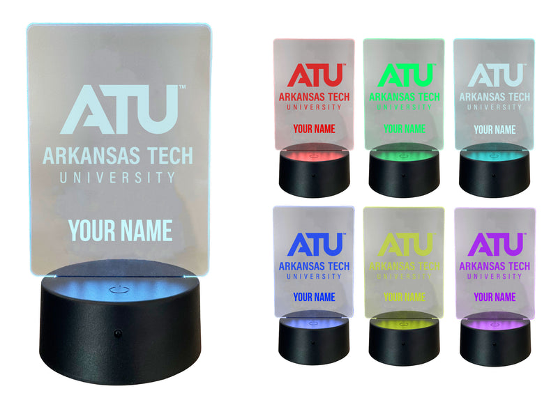 Arkansas Tech University Officially Licensed Acrylic LED Night Light with Remote and USB Plug in 
