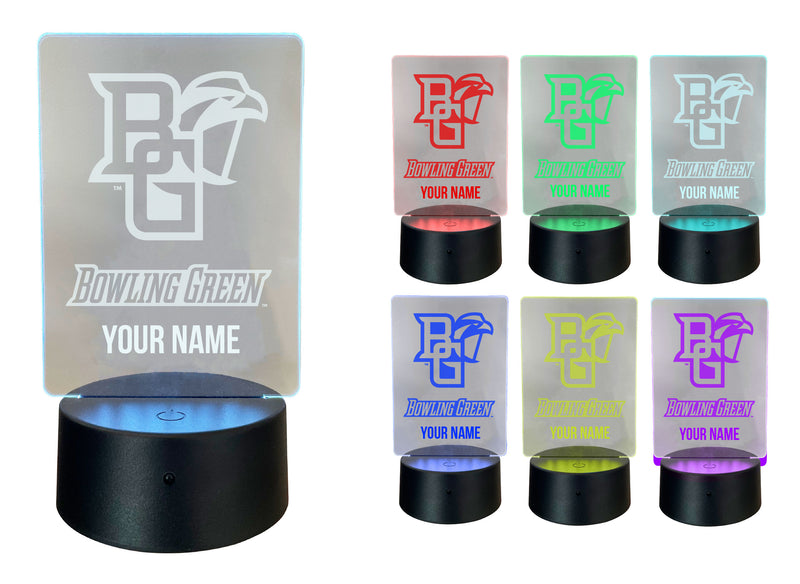 Bowling Green Falcons Officially Licensed Acrylic LED Night Light with Remote and USB Plug in 