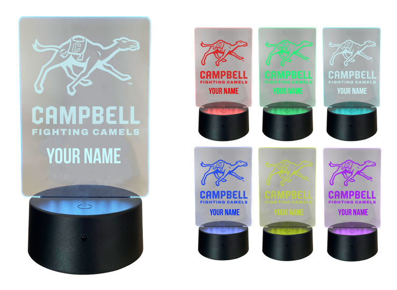 Campbell University Fighting Camels Officially Licensed Acrylic LED Night Light with Remote and USB Plug in 