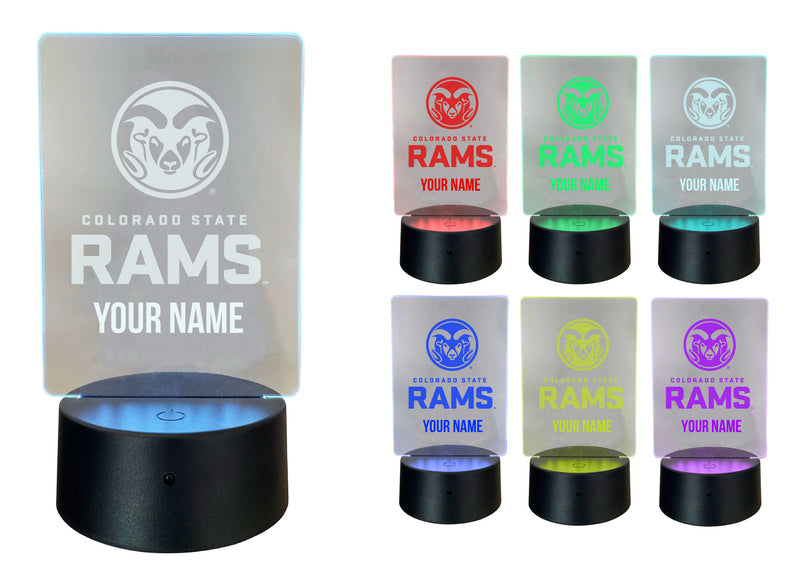 Colorado State Rams Officially Licensed Acrylic LED Night Light with Remote and USB Plug in 