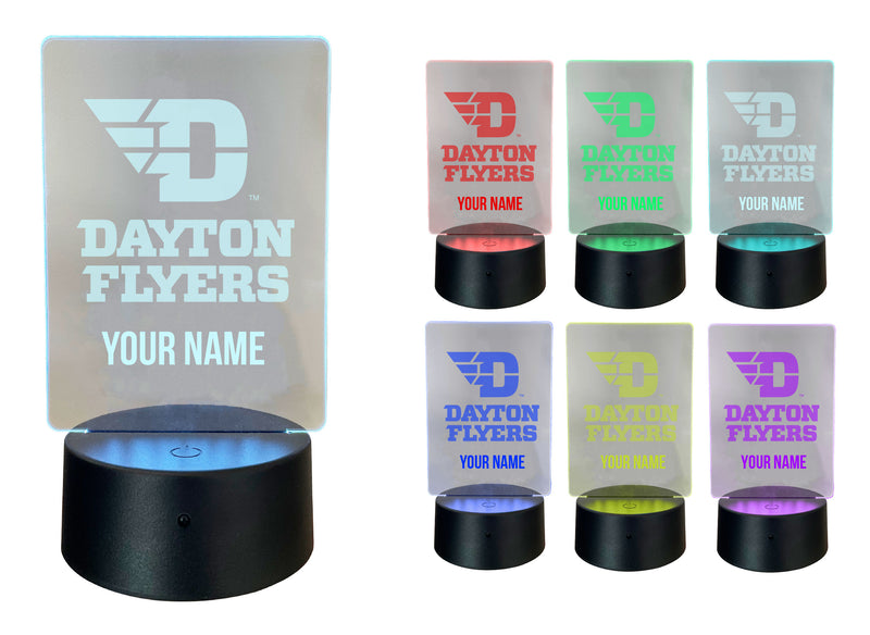 Dayton Flyers Officially Licensed Acrylic LED Night Light with Remote and USB Plug in 