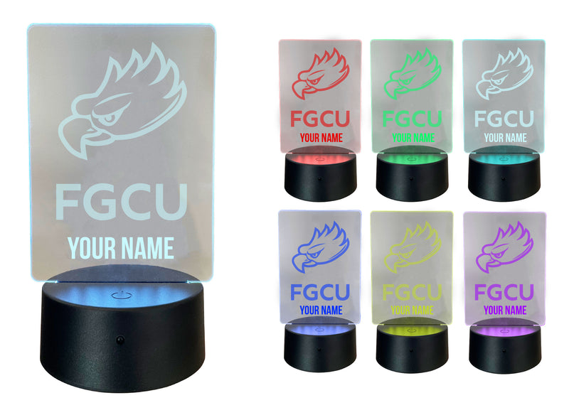 Florida Gulf Coast Eagles Officially Licensed Acrylic LED Night Light with Remote and USB Plug in 