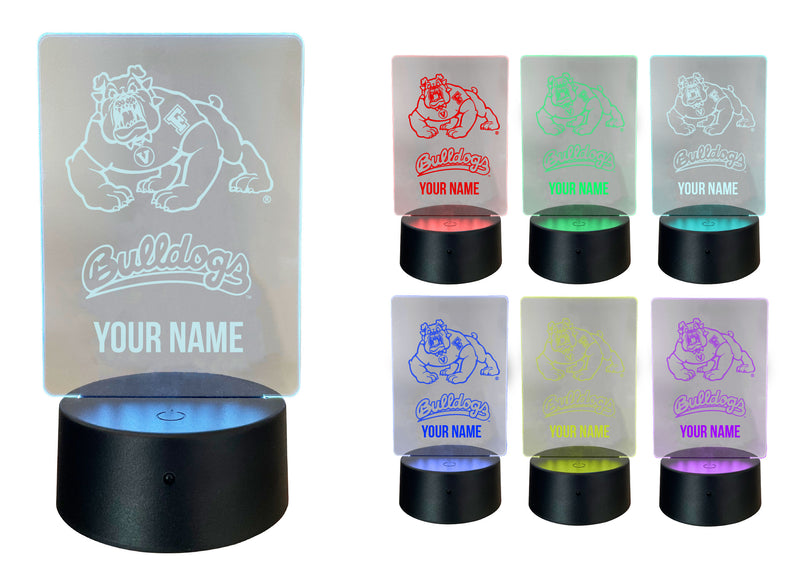 Fresno State Bulldogs Officially Licensed Acrylic LED Night Light with Remote and USB Plug in 