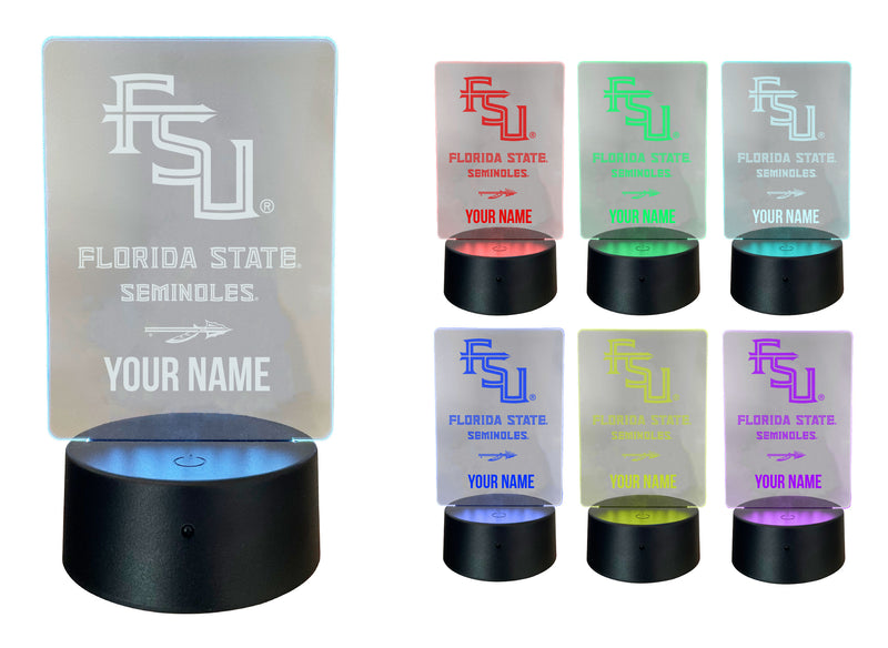 Florida State Seminoles Officially Licensed Acrylic LED Night Light with Remote and USB Plug in 