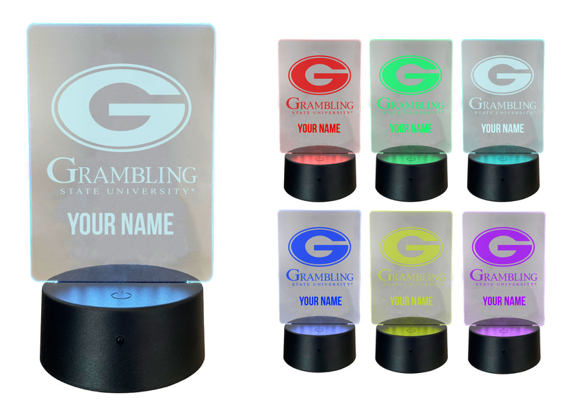 Grambling State Tigers Officially Licensed Acrylic LED Night Light with Remote and USB Plug in 
