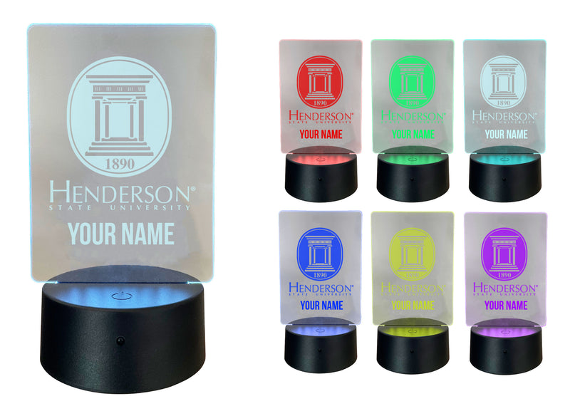 Henderson State Reddies Officially Licensed Acrylic LED Night Light with Remote and USB Plug in 