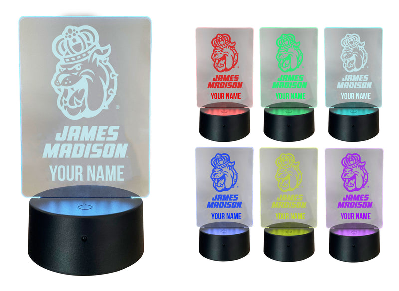James Madison Dukes Officially Licensed Acrylic LED Night Light with Remote and USB Plug in 