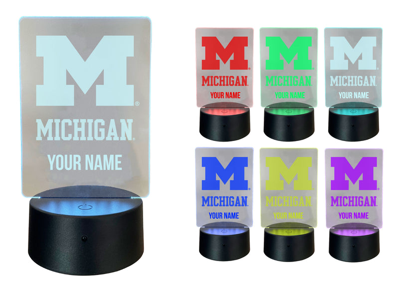 Michigan Wolverines Officially Licensed Acrylic LED Night Light with Remote and USB Plug in 