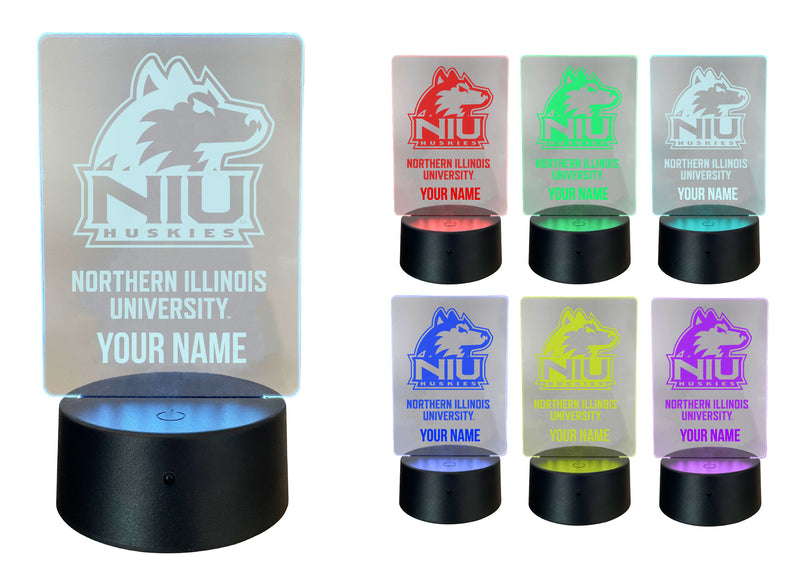 Northern Illinois Huskies Officially Licensed Acrylic LED Night Light with Remote and USB Plug in 