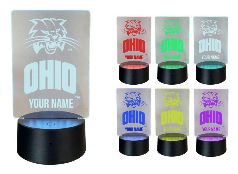 Ohio University Officially Licensed Acrylic LED Night Light with Remote and USB Plug in 