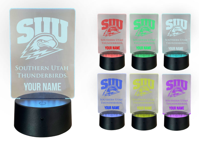 Southern Utah University Officially Licensed Acrylic LED Night Light with Remote and USB Plug in 