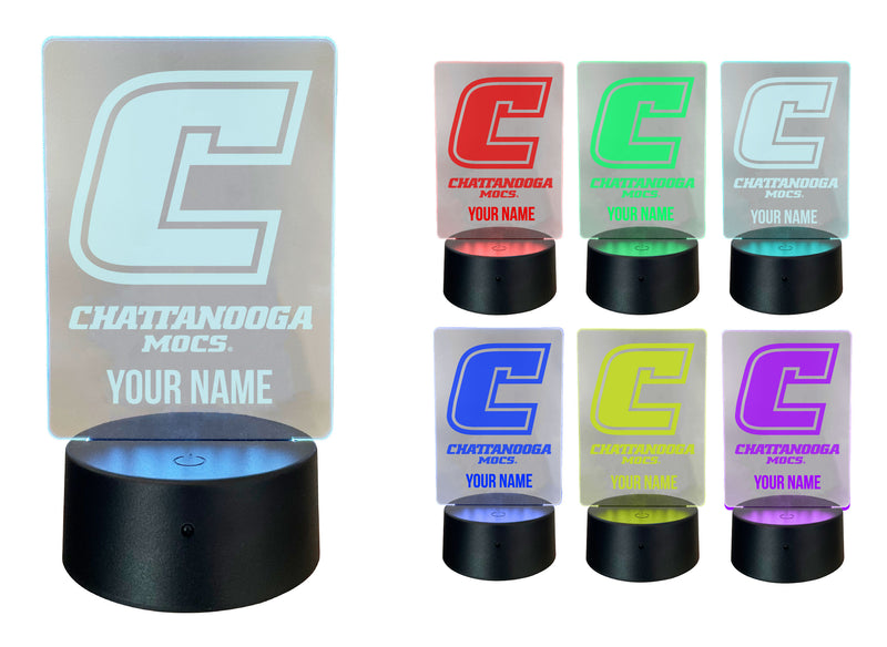 University of Tennessee at Chattanooga Officially Licensed Acrylic LED Night Light with Remote and USB Plug in 
