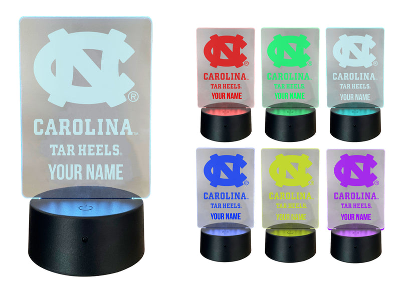 UNC Tar Heels Officially Licensed Acrylic LED Night Light with Remote and USB Plug in 
