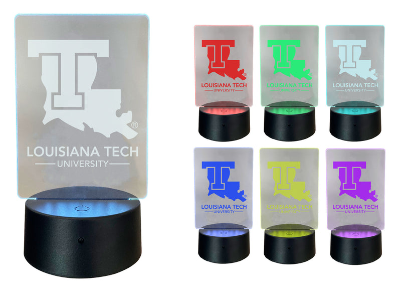 Louisiana Tech Bulldogs Acrylic Color Changing LED Night Light with Remote and USB plug in Officially Licensed Collegiate Product Single