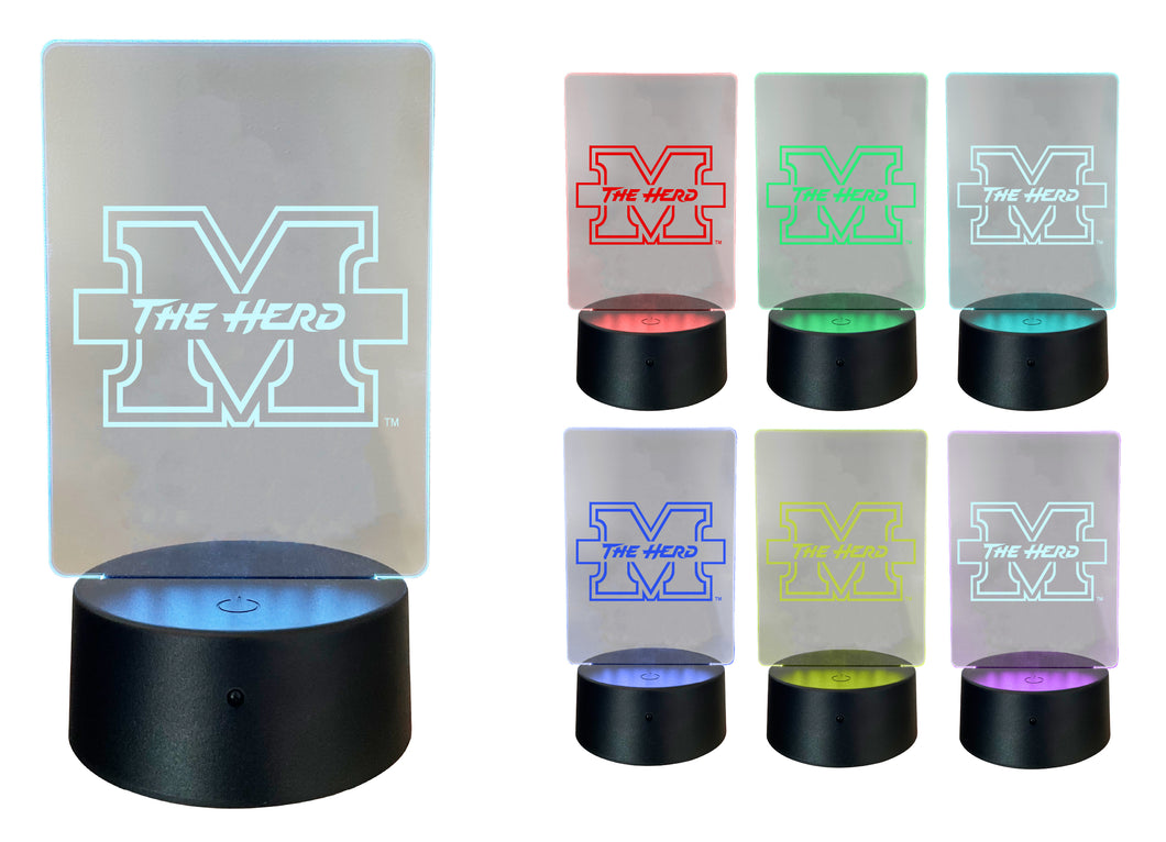 Marshall Thundering Herd Acrylic Color Changing LED Night Light with Remote and USB plug in Officially Licensed Collegiate Product