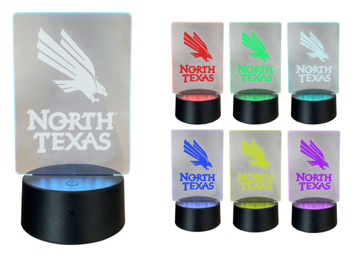 North Texas Acrylic Color Changing LED Night Light with Remote and USB plug in Officially Licensed Collegiate Product Single