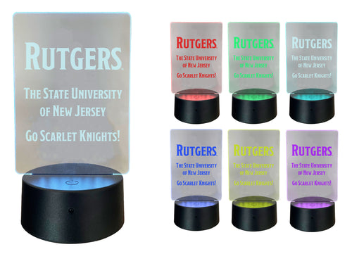 Rutgers Scarlet Knights Acrylic Color Changing LED Night Light with Remote and USB plug in Officially Licensed Collegiate Product Single